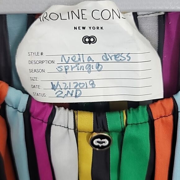 Caroline Constas Bella Striped Mini Puff Sleeve Mini Dress - Picture 7 of 12